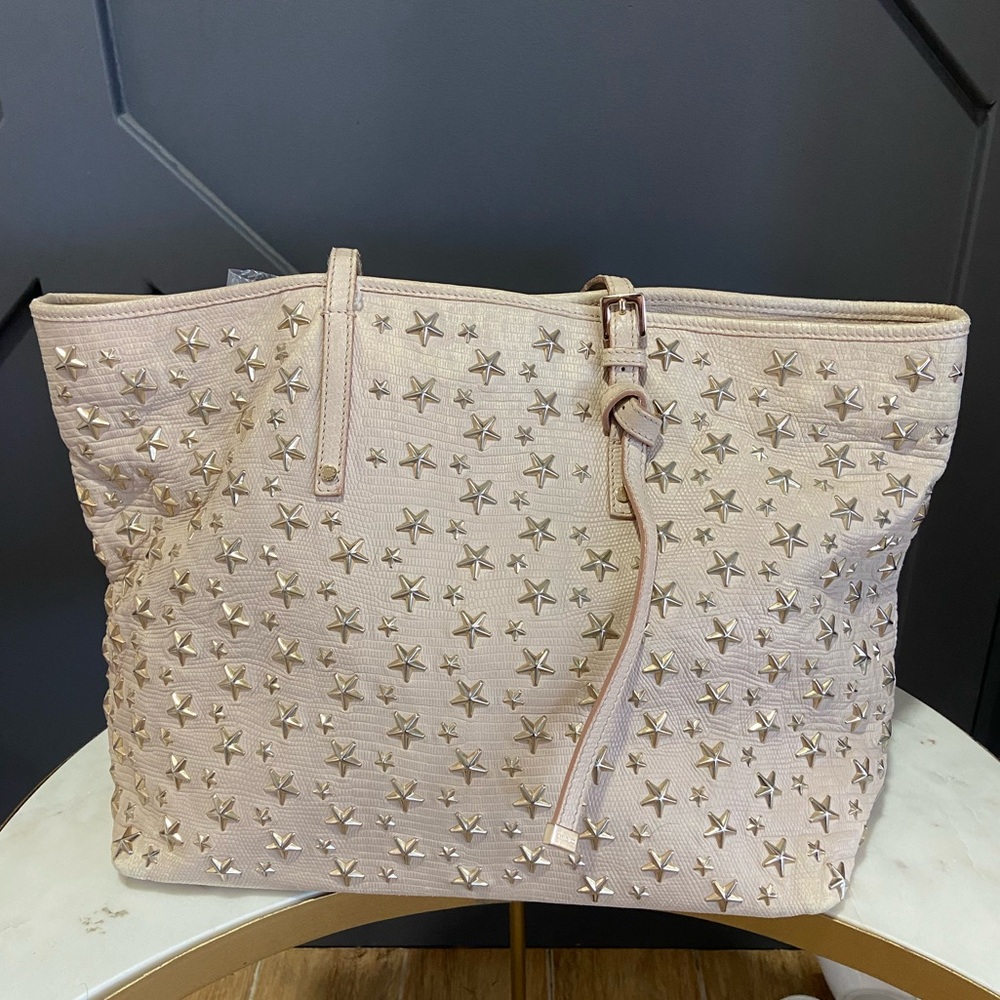 Jimmy Choo Beige Star-Embellished Tote